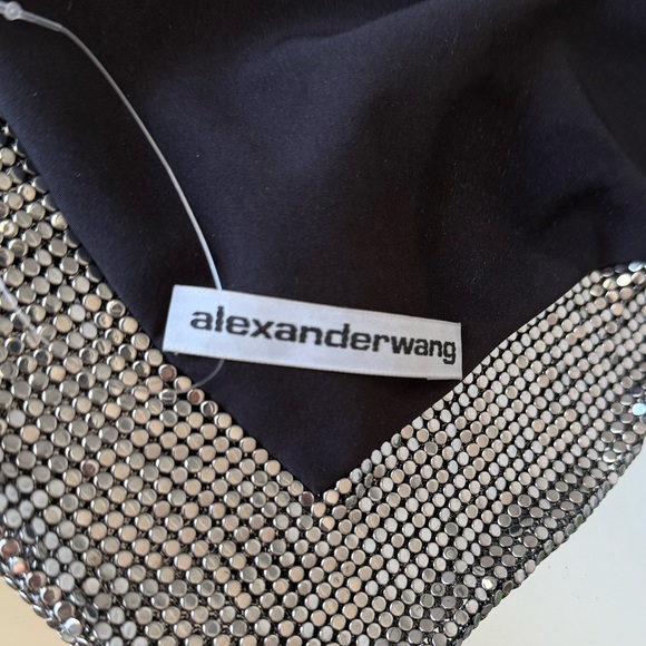 Like new Alexander Wang COWL CROP HALTER TOP IN METAL CHAINMAIL $795 - Picture 14 of 16